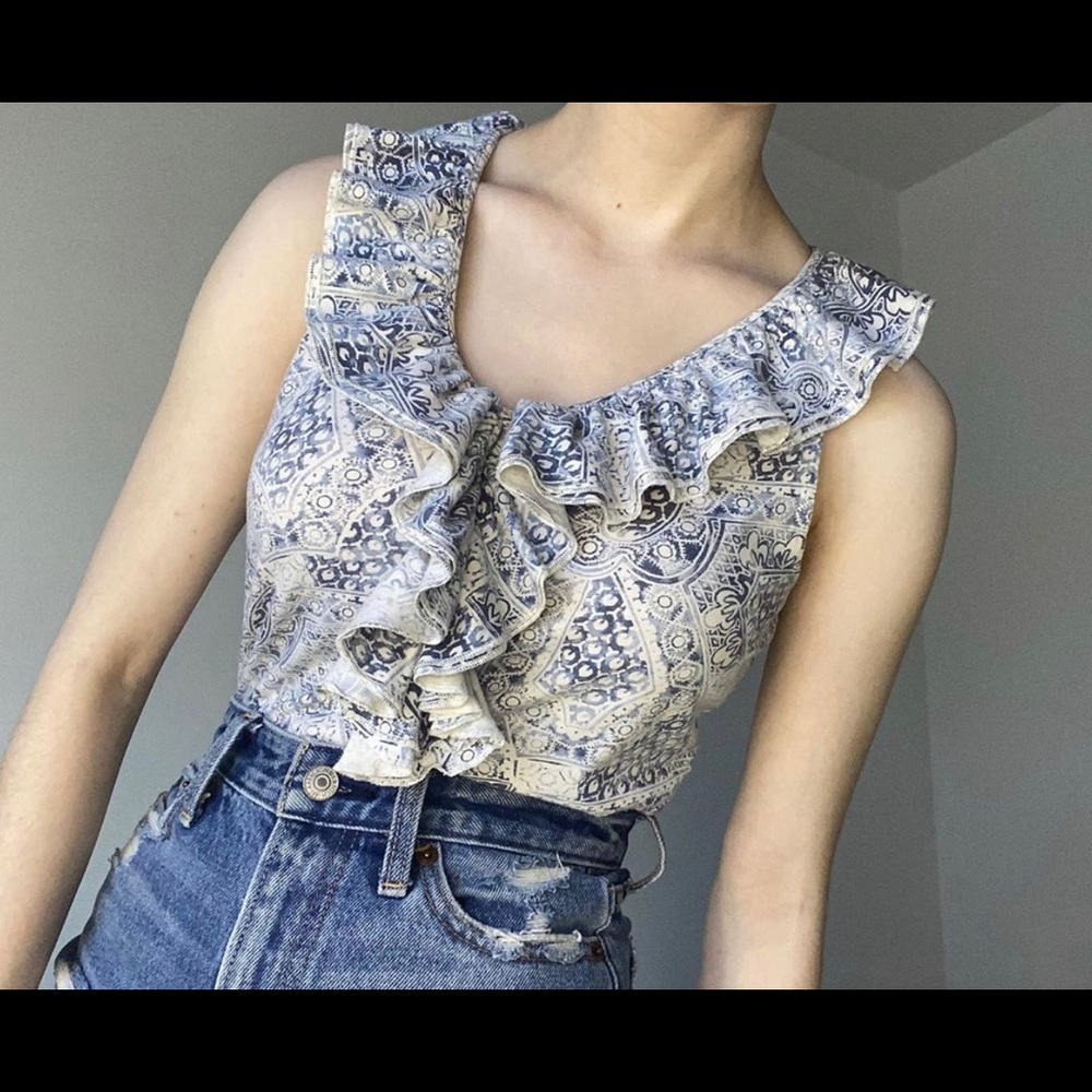 RALPH LAUREN ruffle top SIZE XS